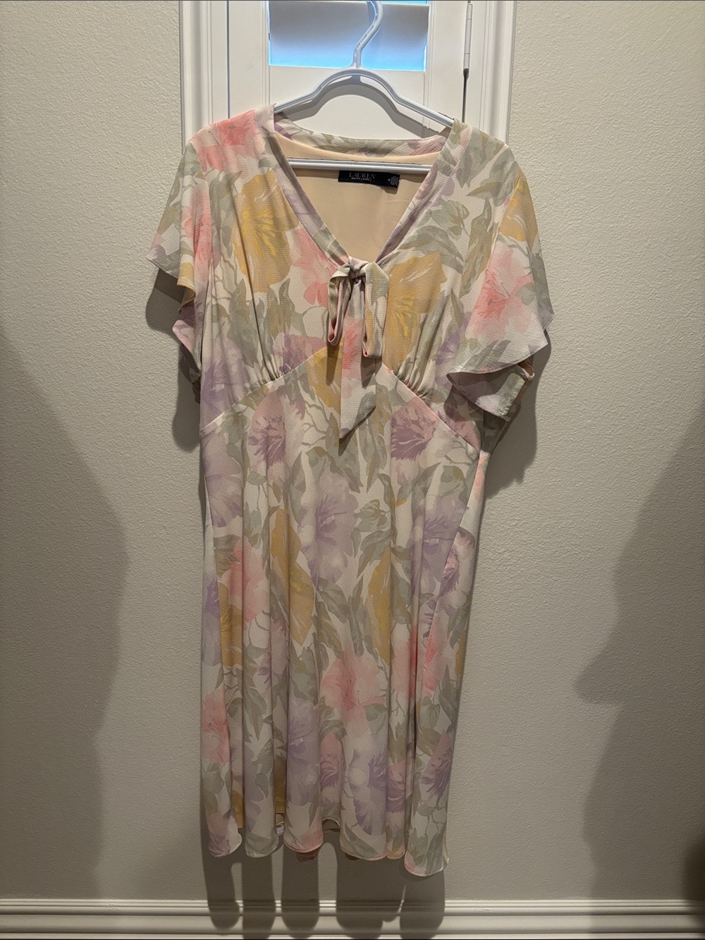 Lauren Ralph Lauren Pastel Floral Midi Dress in Pink, Yellow, Lavender